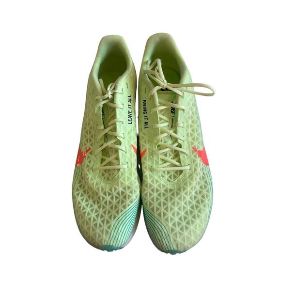 Nike Zoom Rival Distance XC5 Track Spikes Men’s 13 Volt Green Orange Sprint Shoe - Picture 2 of 7